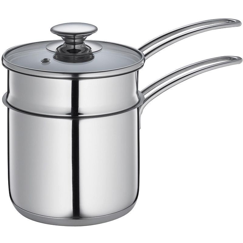 1.6 Quart Stainless Steel Double Boiler with Glass Lid