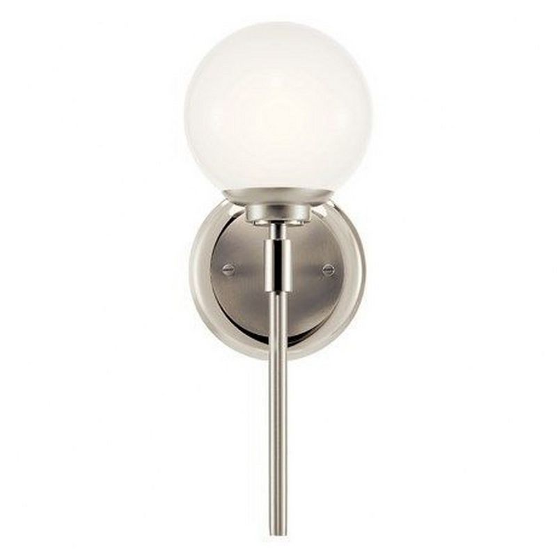 Polished Nickel Opal Glass Dimmable Wall Sconce