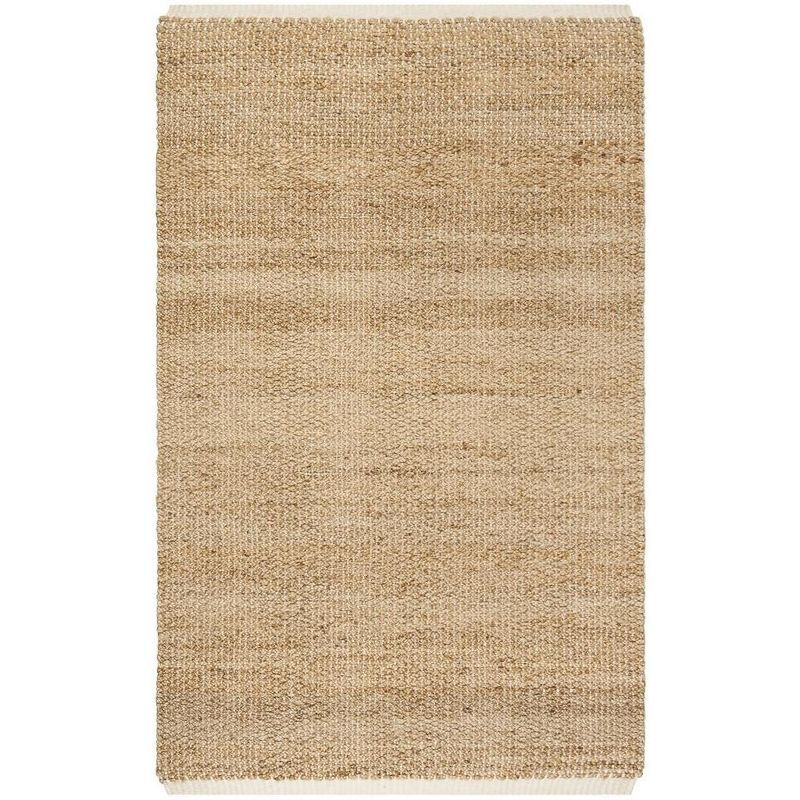 Hand-Knotted Lyla Square Jute 6' x 9' Area Rug in Ivory/Natural