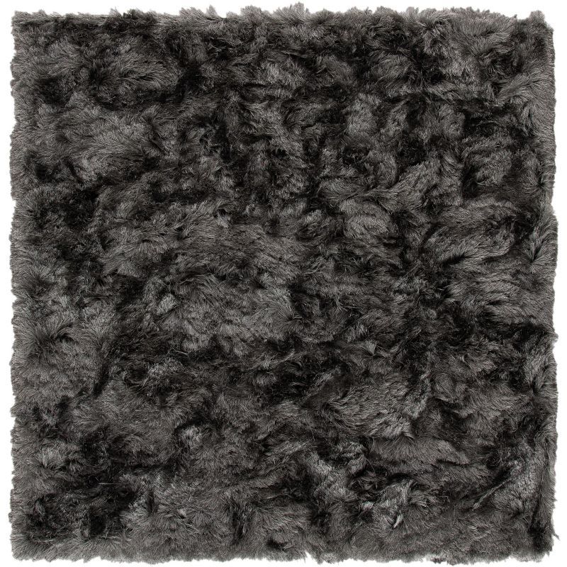 Parisian Titanium Square Tufted Shag Rug in Wool & Synthetic Blend