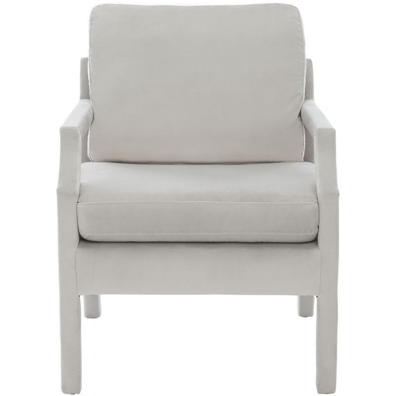 Light Grey Velvet Wood Spot Accent Armchair