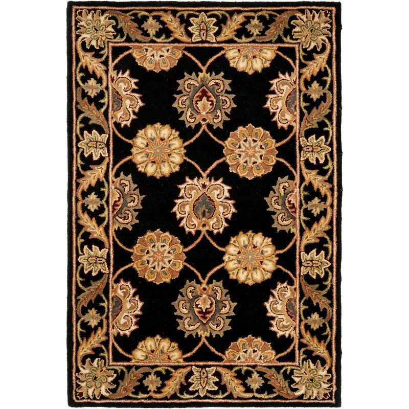 Heritage Black Hand-Tufted Wool 4' x 6' Area Rug