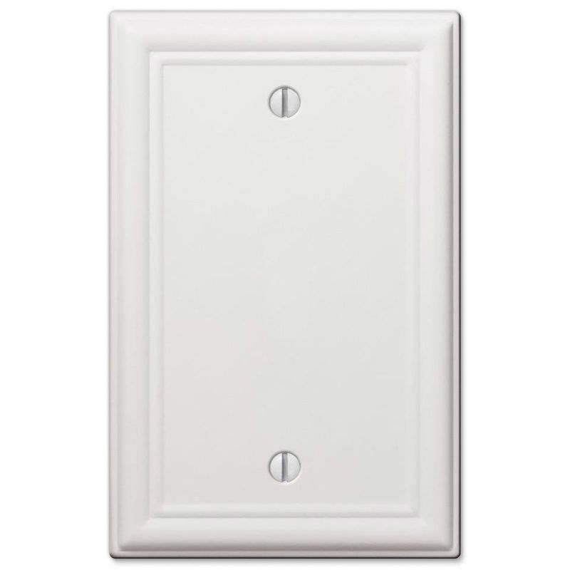 Amerelle Chelsea White Steel 1-Gang Blank Wall Plate