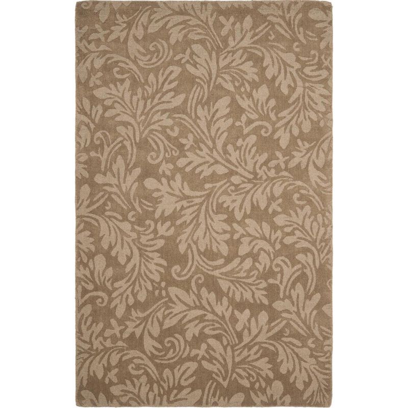 Brown Hand-Tufted Wool Rectangular Area Rug