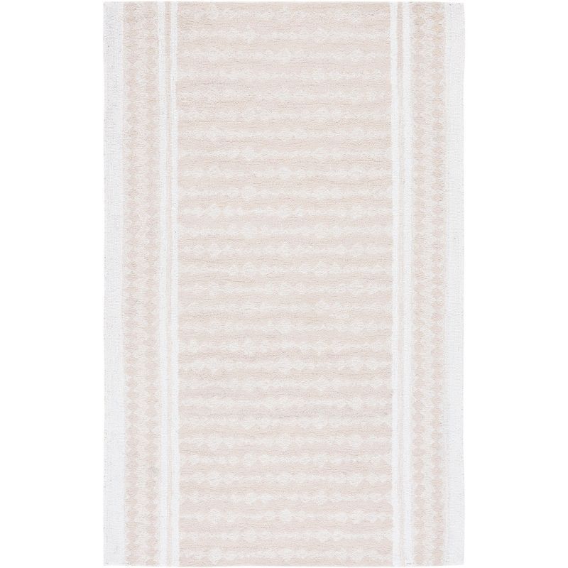 Ivory Hand-Tufted Wool and Viscose Area Rug 4' x 6'