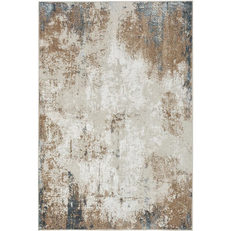 Abstract Shimmer 5' x 7' Gray Synthetic Area Rug