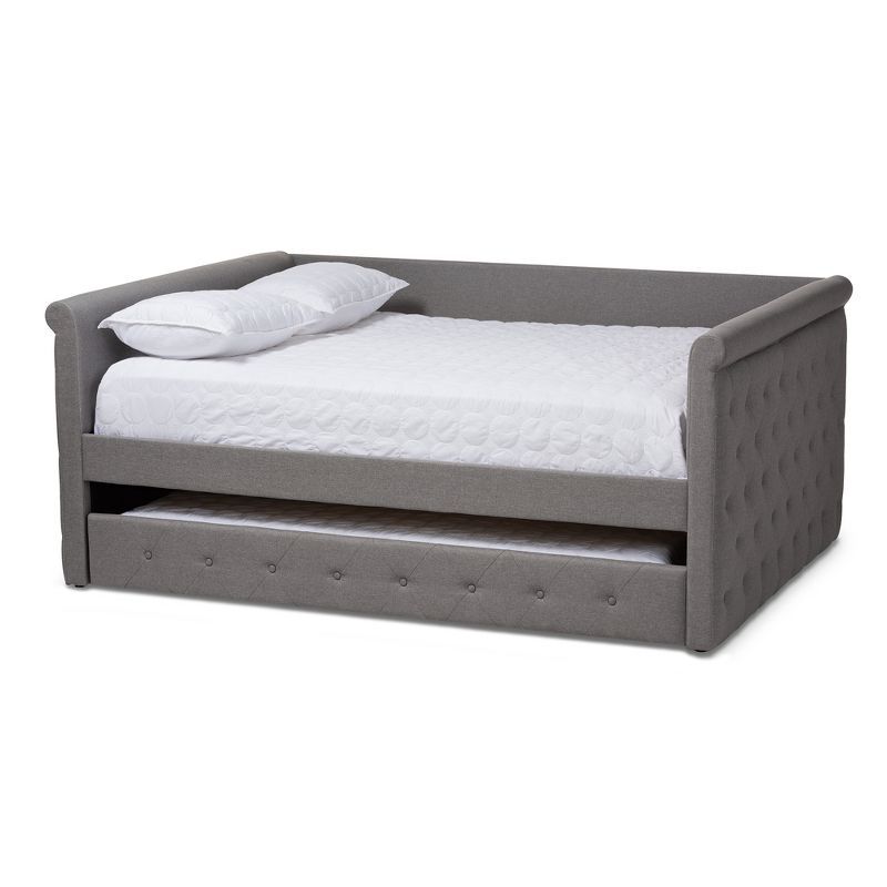 Alena Gray Upholstered Queen Daybed with Trundle