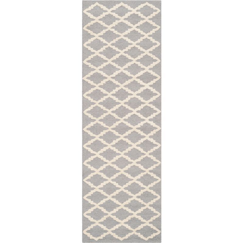 Silver and Ivory Hand-Tufted Wool Rectangular Area Rug