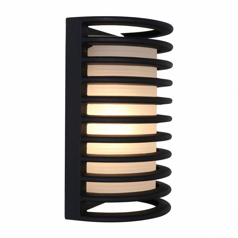 Bermuda Black Ribbed Outdoor LED Wall Light