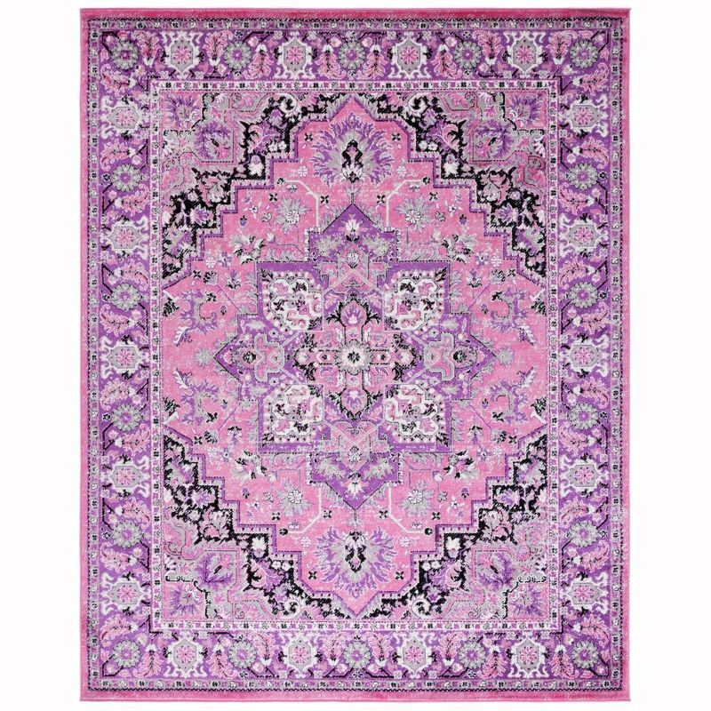 Skyler Pink and Ivory Floral 8' x 10' Synthetic Area Rug