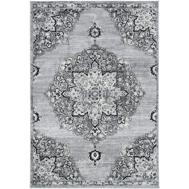 Hand-Knotted Black Synthetic Reversible 4' x 6' Rug