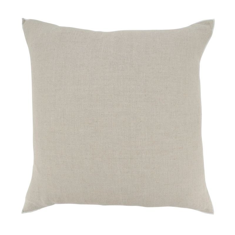 Natural Linen Stonewashed Square Throw Pillow, 20" x 20"