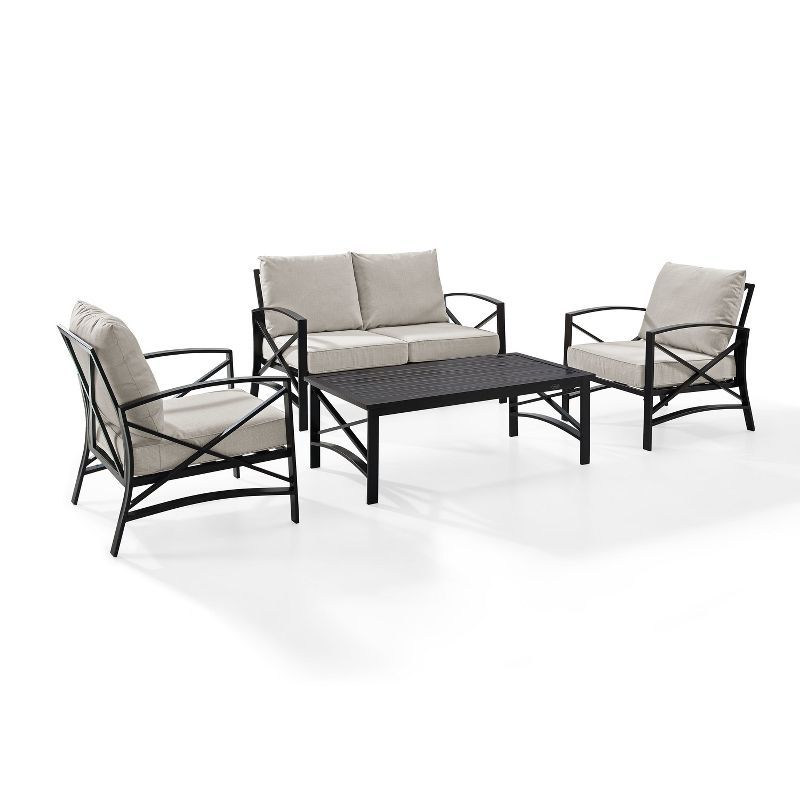 Oatmeal and Oil Bronze 4-Piece Outdoor Sofa Set