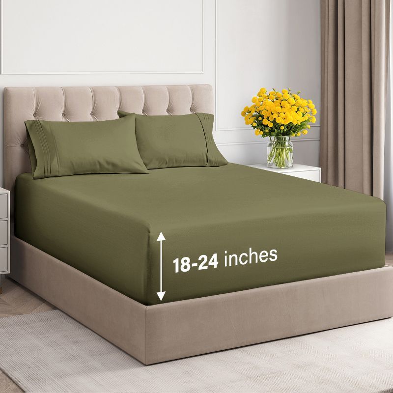 Sage Green Queen Deep Pocket Microfiber Sheet Set