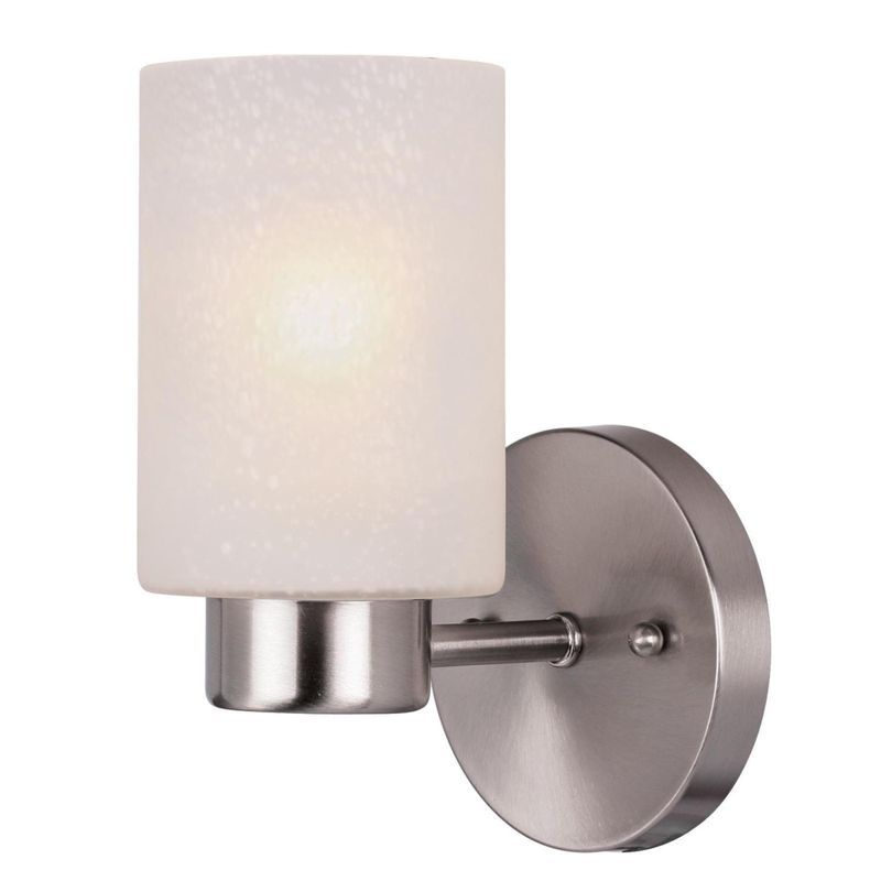 Modern Brushed Nickel 8'' Wall Sconce with Gray Glass Shade