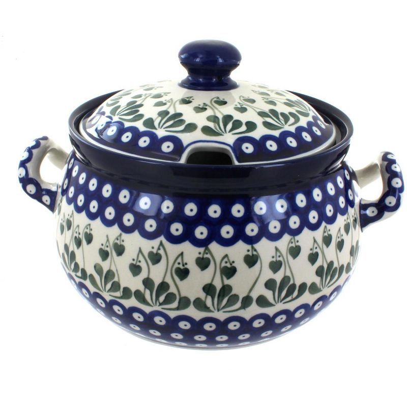 Handcrafted Blue and Green Ceramic Soup Tureen