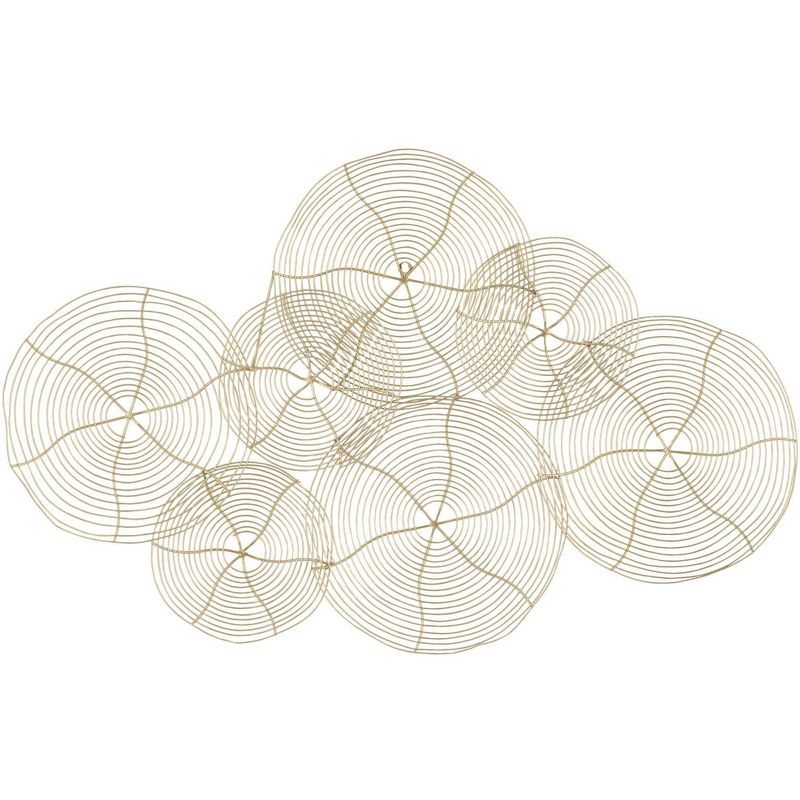 Glossy Gold Metal Overlapping Circles Wall Art, 39"