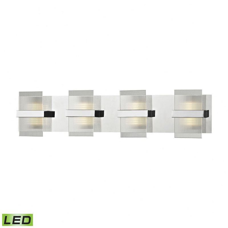 Desiree Polished Chrome LED Vanity Light with Clear Lined Glass