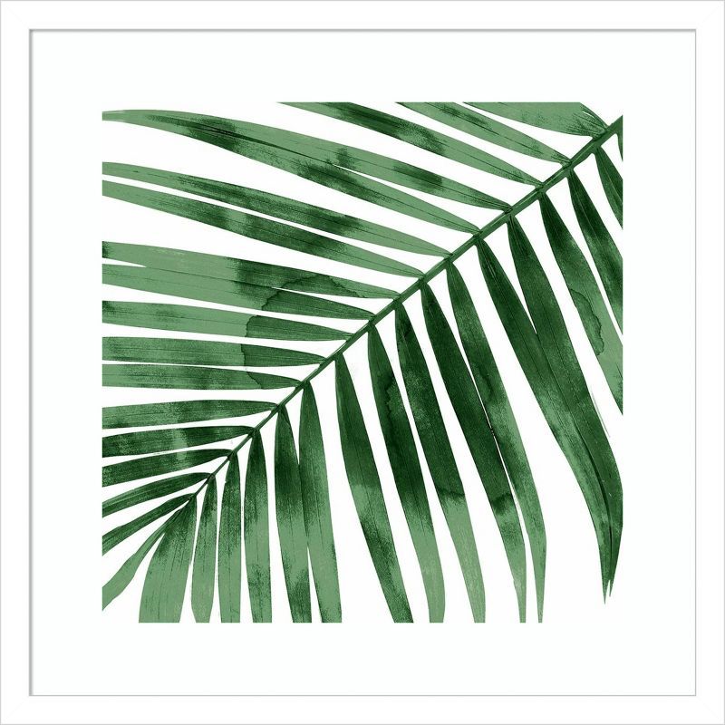 Tropical Green Palm Leaf Framed Wall Art Print