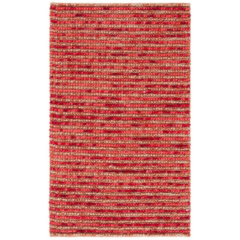 Handwoven Red and Multicolor Wool Bohemian Area Rug 3'x5'