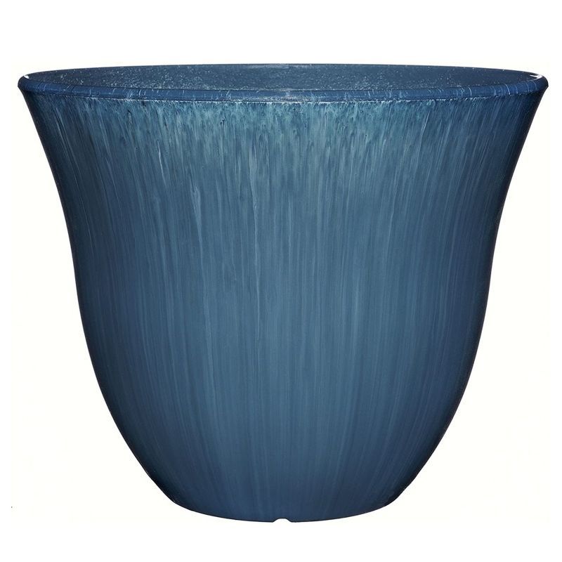 Ocean Blue 13" Round Resin Flower Pot Planter