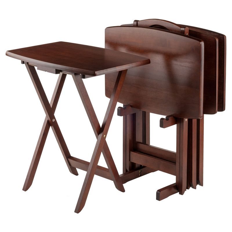 Winsome Oversized Walnut Snack Table Set, 5-Piece