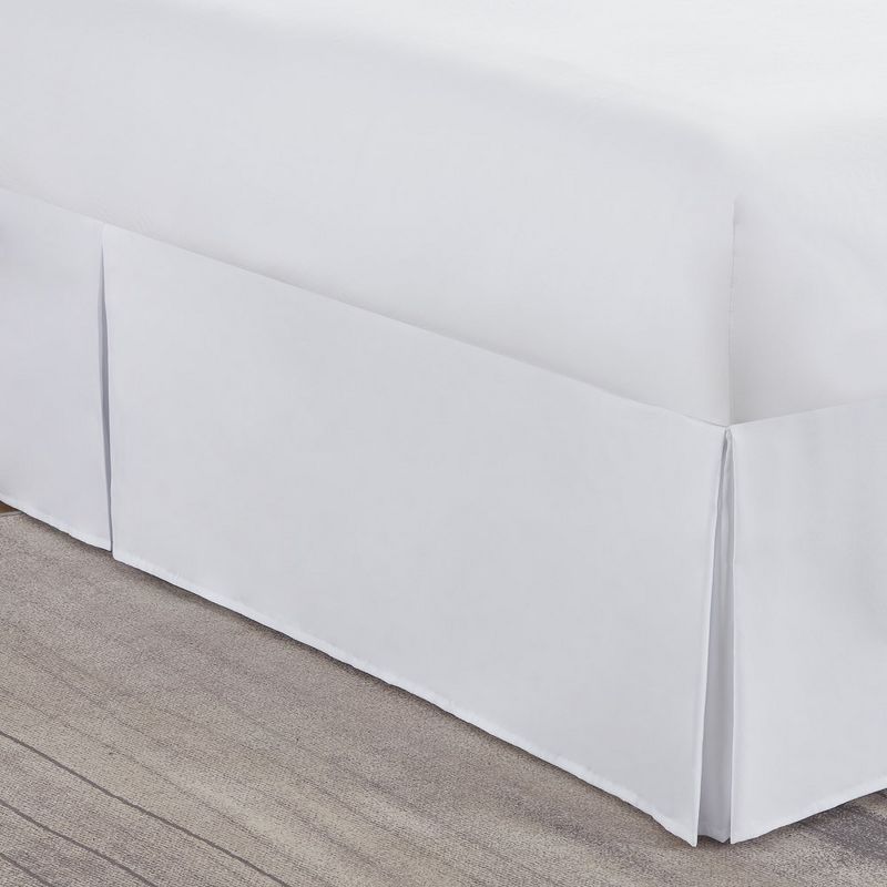 White Full Polyester Split Corner Bedskirt