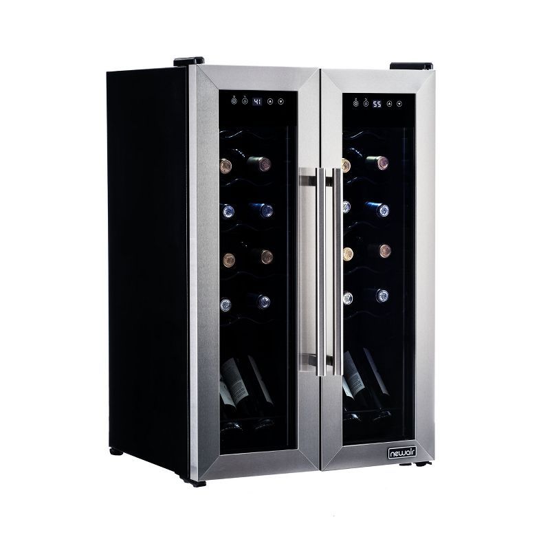 Newair 24-Bottle Stainless Steel Dual Zone Wine Fridge