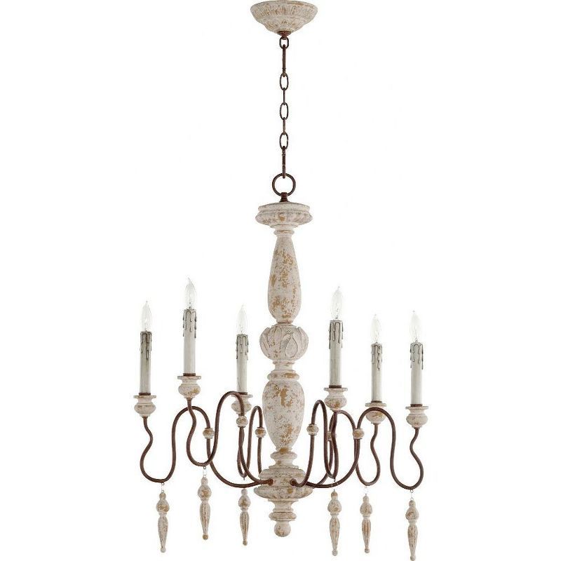 Elegant Manchester Grey and Rust Crystal Chandelier, 26" x 30"