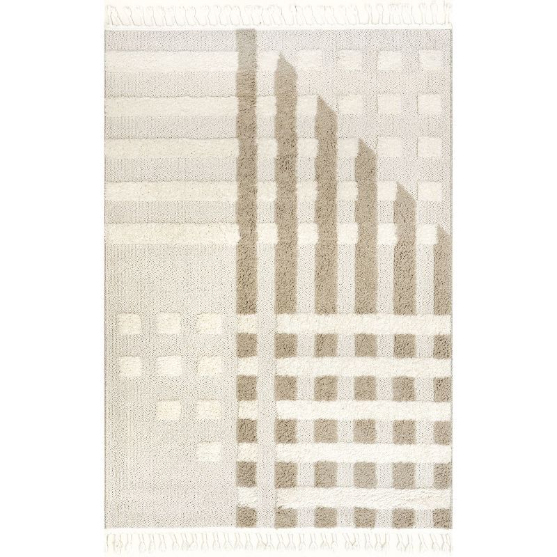 Cordelia Ivory Synthetic 5' x 7'6" Easy-Care Area Rug