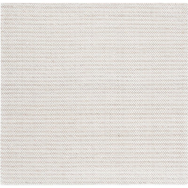 Marbella Ivory Flat Woven Handmade Wool Square Rug