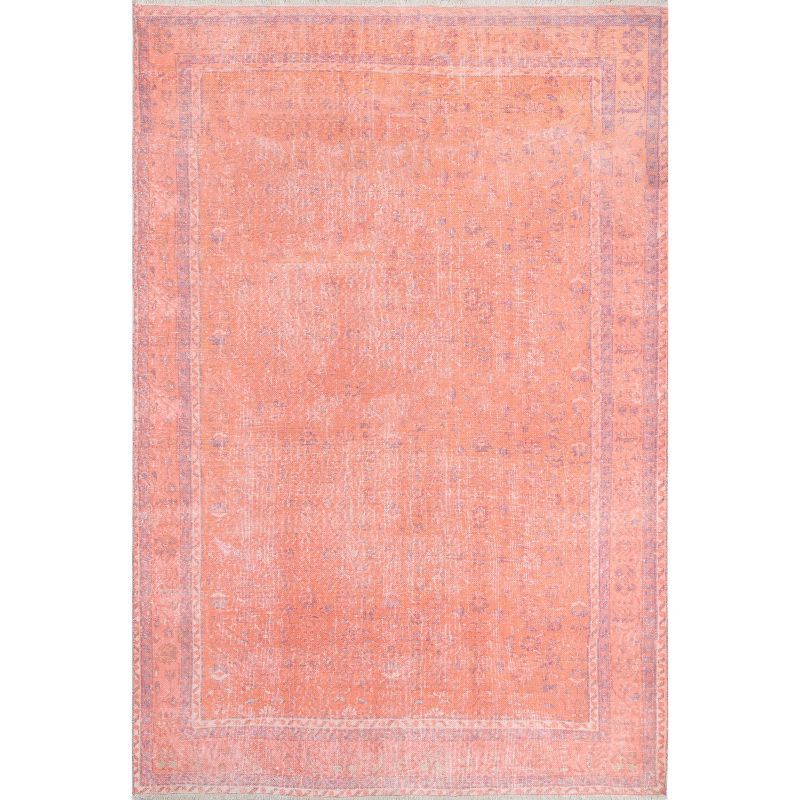 Chandler Coral Hand-Knotted Rectangular Synthetic Rug