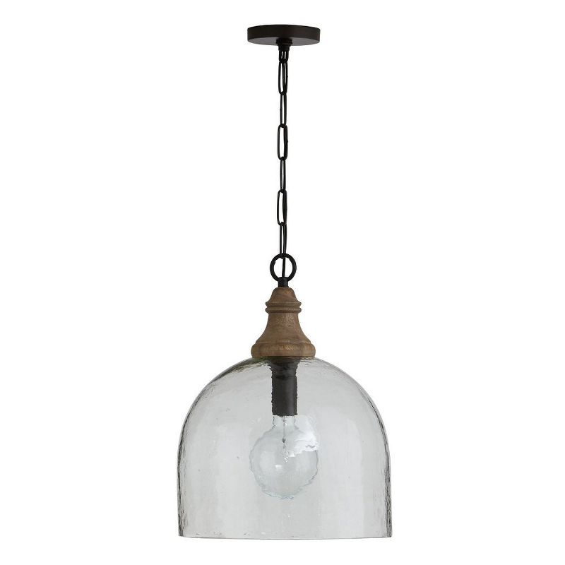 Inglewood Clear Glass Dome Pendant with Grey Wash and Pewter Finish