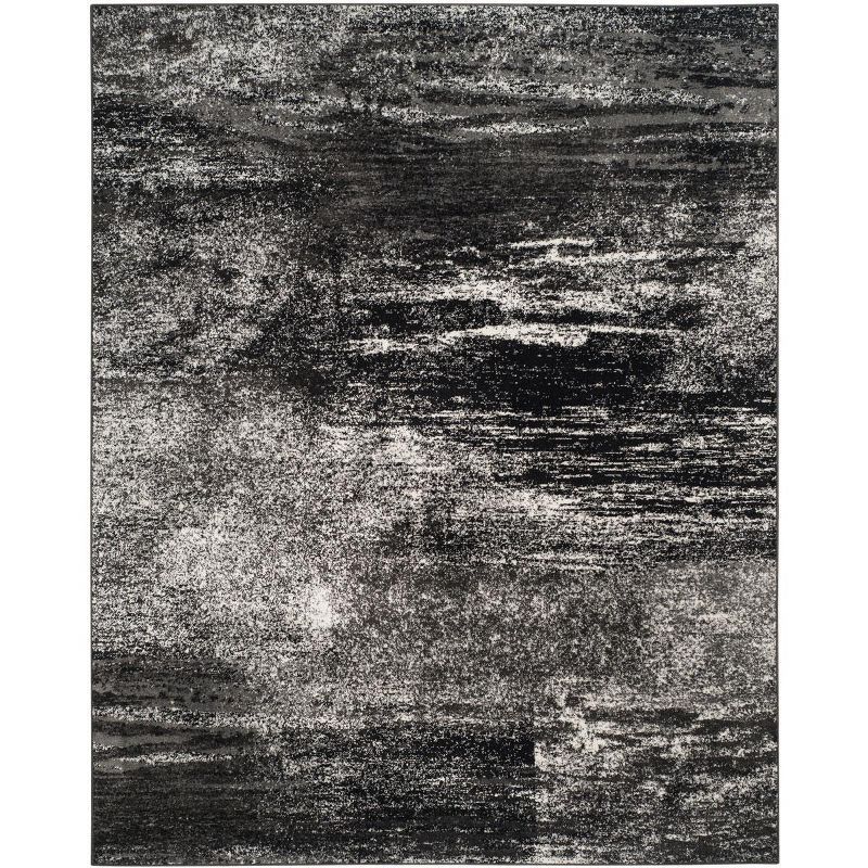 Selwyn Silver & Black Abstract Synthetic 8' x 10' Area Rug