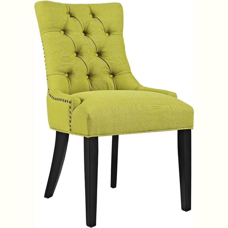 Regal Black Wood Parsons Side Chair with Tufted Upholstery