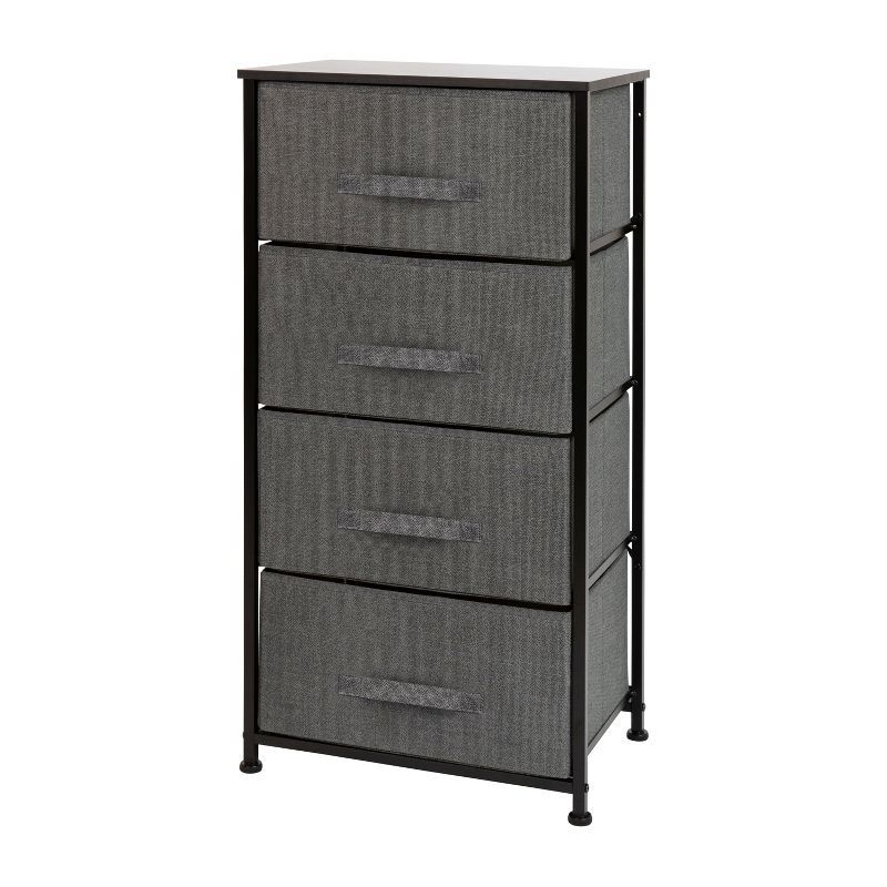 Emma 4-Drawer Black and Gray Vertical Storage Dresser