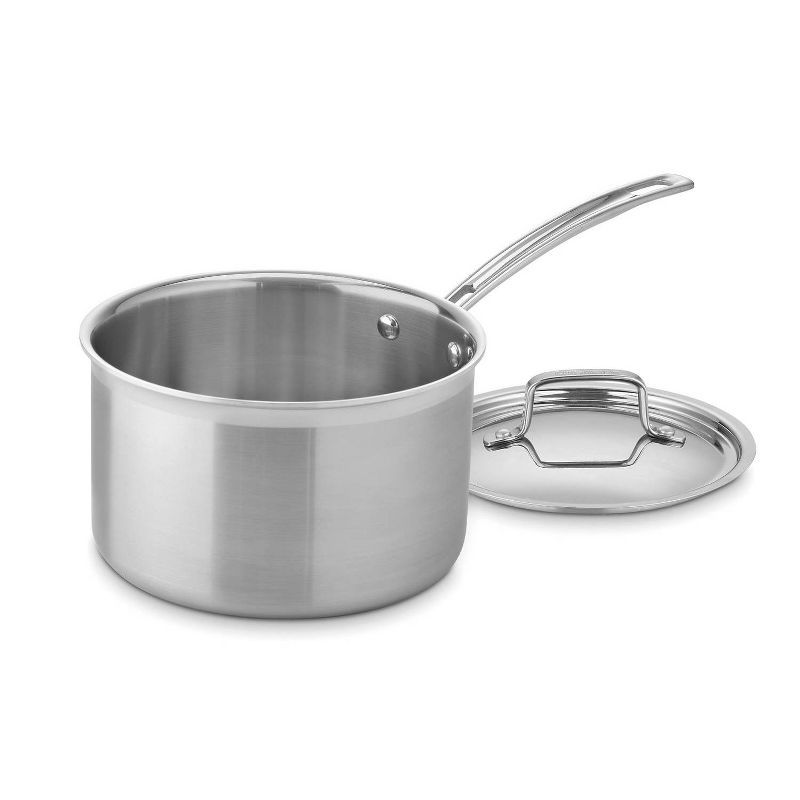 Stainless Steel 4-Quart Tri-Ply Saucepan with Cover