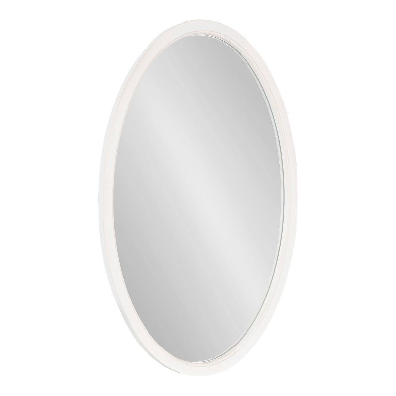 Hogan 24x36 White Oval Wood Framed Wall Mirror