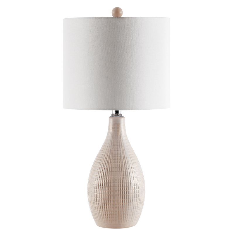 Gremla 25-inch Cream Ceramic Table Lamp with LED Bulb