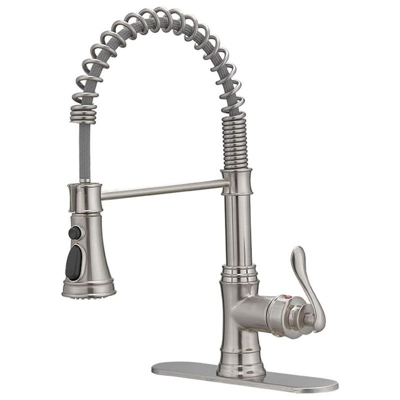 Brushed Nickel Single-Handle Pull-Down Sprayer Kitchen Faucet