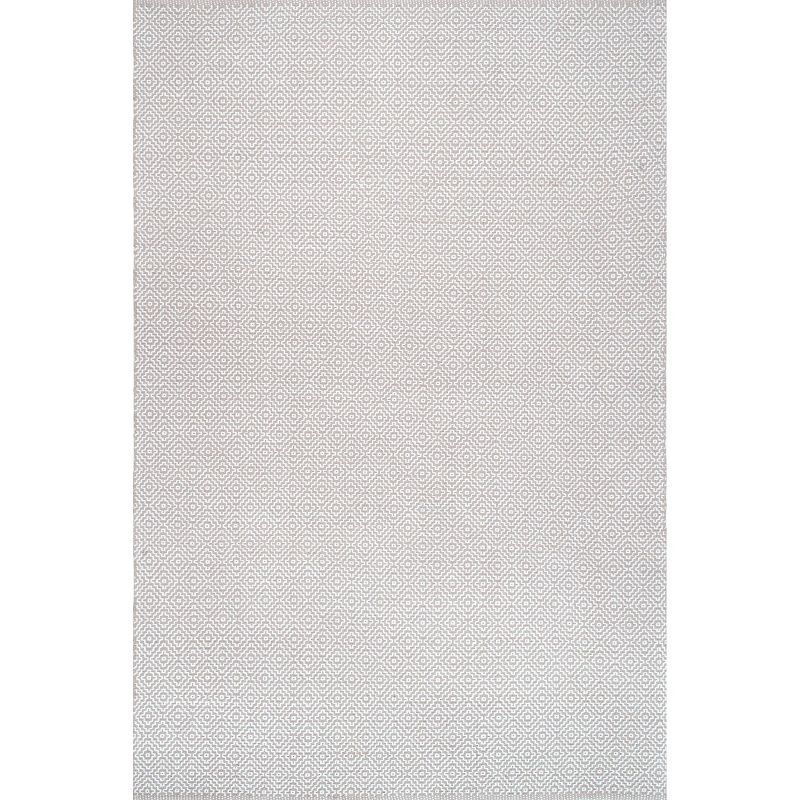 3' x 5' Taupe Cotton Geometric Flat Woven Handmade Rug