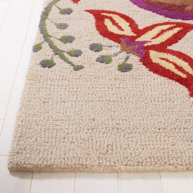 Handmade Beige Wool Tufted Rectangular Area Rug 8' x 10'