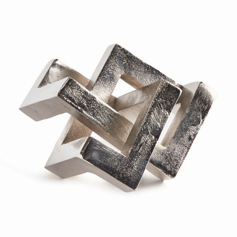 Silver Geometric Cast Aluminum Decorative Sculpture