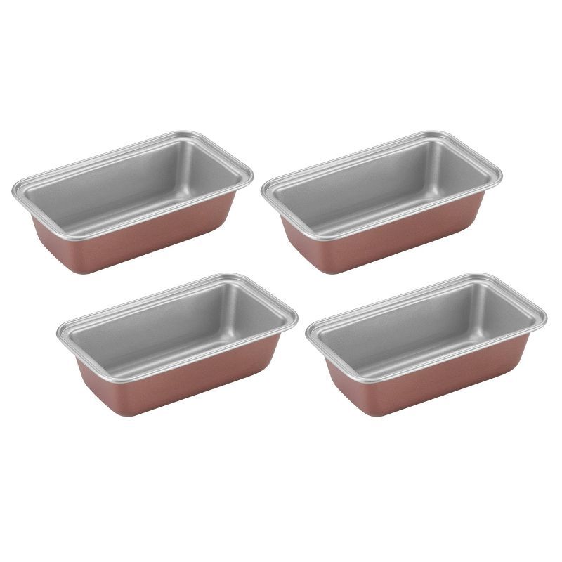 Bronze 4-Piece Mini Nonstick Steel Loaf Pan Set