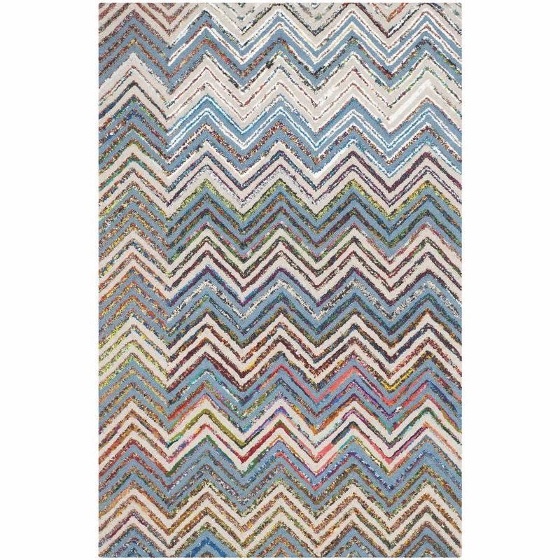 Handmade Multicolor Chevron Wool 4' x 6' Area Rug