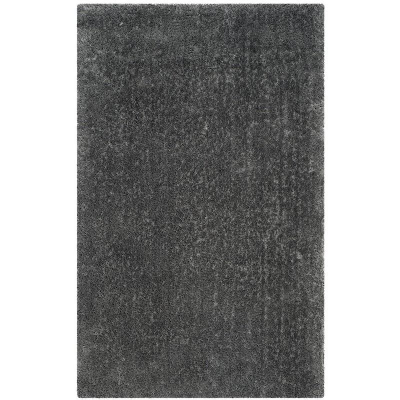 Gray 4' x 6' Hand-Tufted Shag Area Rug