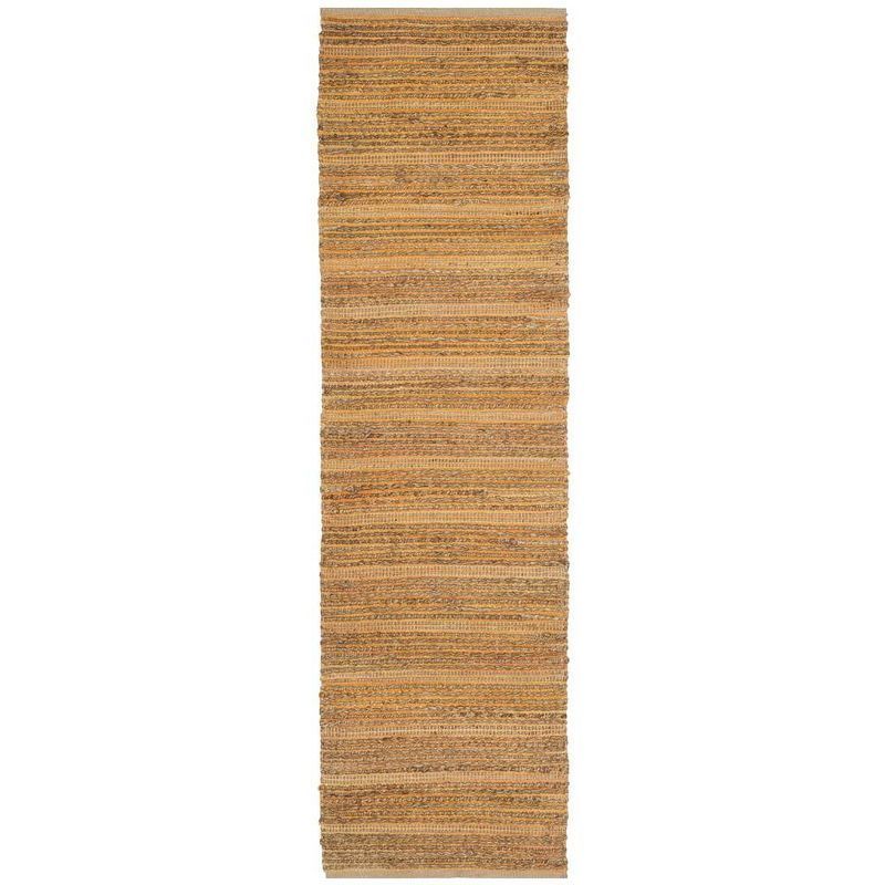 Orange Hand-Knotted Cotton Stripe Runner Rug