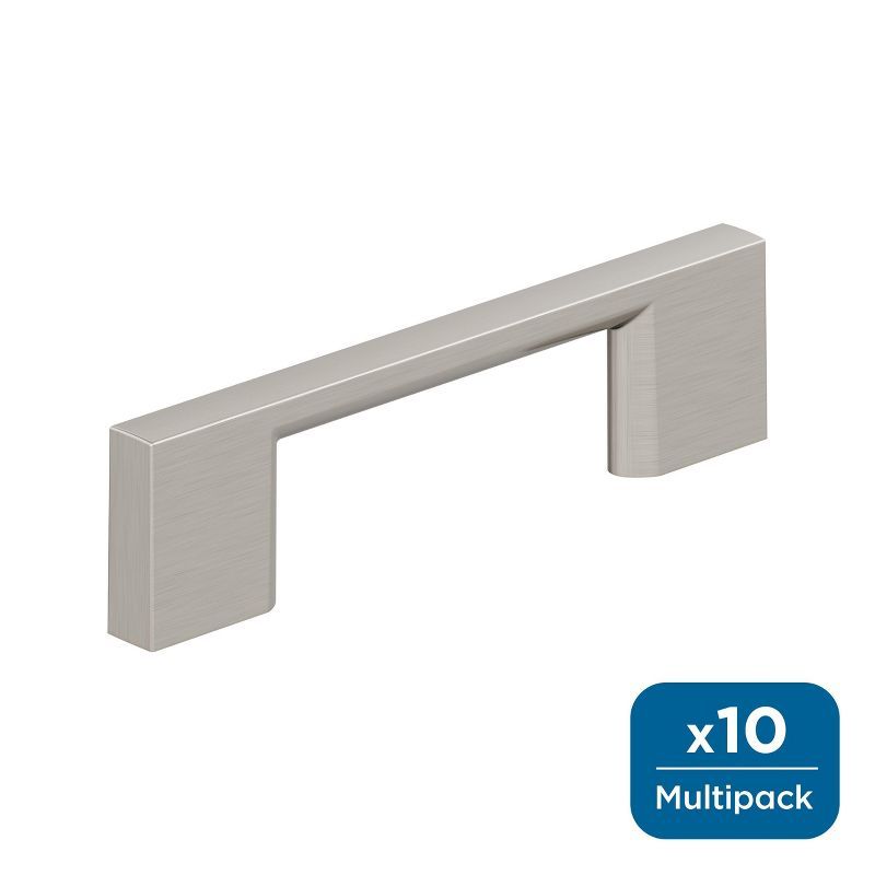 Brushed Nickel Modern Cabinet Pulls with Mounting Hardware, 10 Pack