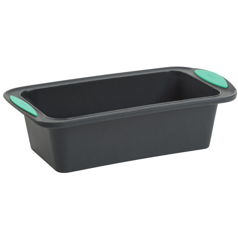 Trudeau Silicone Non-Stick 8.5 x 4.5 Inch Loaf Pan, Gray/Mint