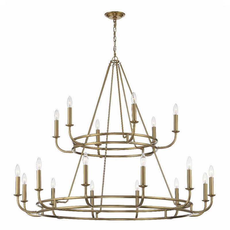 Bailey Aged Brass 18-Light Crystal Candle Chandelier